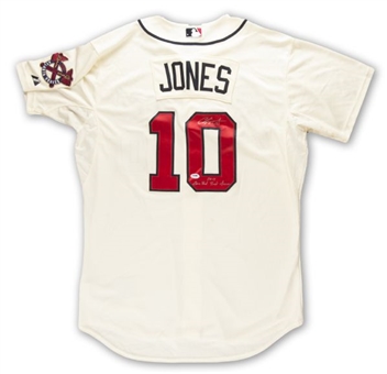 2012 Chipper Jones Atlanta Braves Game Used and Signed Jersey From His Final Season